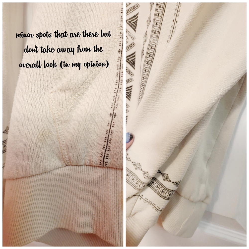 🌿Women's Billabong Tribal Print Off-White Hooded Sweatshirt - Medium - Picture 9 of 16